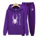 New Men's And Women's Spider Web Set Sweatshirt Hooded Casual Fleece Trendy Brand Sweatpants With Letters_desvips.com