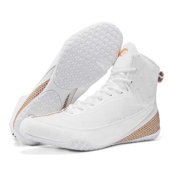 High-top Boxing Sneakers Men Breathable Mesh Sanda Training-specific Shoes Anti-slip Free Combat Gym Fitness Trainers_desvips.com