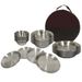 Outdoor Stainless Steel Dinner 16-Piece Set Tableware Portable For Road Trips Camping Barbecue Plates Household Soup_desvips.com