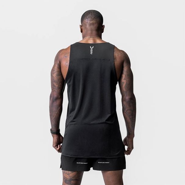 Summer Lightweight Sports Vest, Trendy Brand, Round Neck, Solid Color, Sleeveless Tank Top, Men's Quick-Dry Training_desvips.com