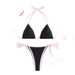 Sexy Lace-up Solid Color Bikini Swimsuit Women's Three-point Bikini_desvips.com