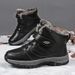 Witer Wome's High-top Warm Cotto With Fleece Waterproof Middle-aged Elderly Walkig Shoes Dad's Outdoor Sow Boots_desvips.com