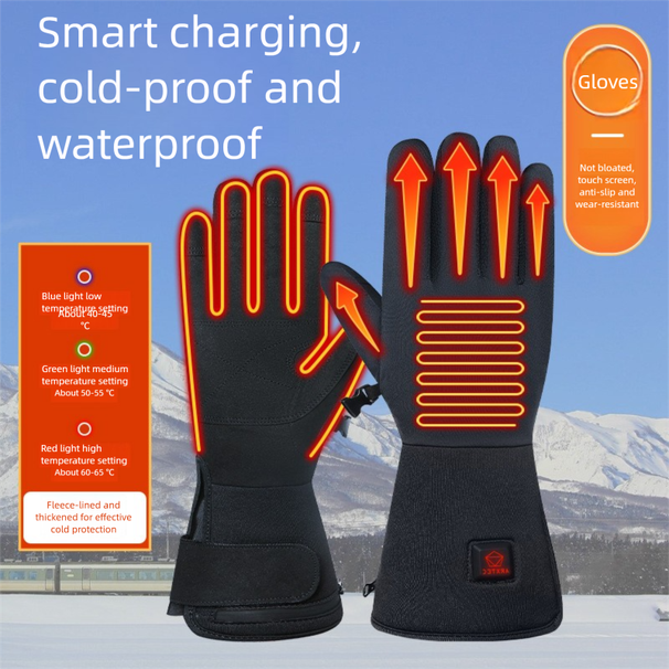 Electric Winter Rechargeable Heating Lithium Battery Warm Skiing Motorcycle Waterproof Riding Heated Gloves_desvips.com