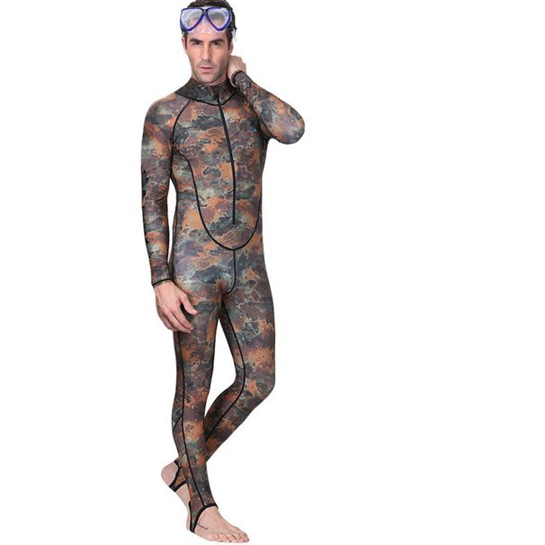 Wholesale New Camouflage Diving Men One-piece Snorkeling Surfing Sunscreen Swimsuit Women Hooded With Chest Pad_desvips.com