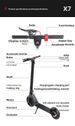 Cross-Border X7 Aluminum Alloy 2-Wheel Long Battery Life Commuter Kick Adult Folding Electric Scooter_desvips.com
