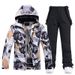 001 New Men's Windproof Warm Thickened Ski Jacket And Pants Set Snowboarding Suit_desvips.com
