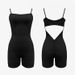 Thin-Shouldered Vest And Shorts Bodysuit Back Cutout V Waist Pleated Yoga Fitness Body Building Sports Wear for Women_desvips.com