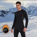 Autumn Winter Sports Top Base Layer Fleece Lined Thermal Underwear Basketball Training Wear Fitness Clothing Long Sleeve_desvips.com