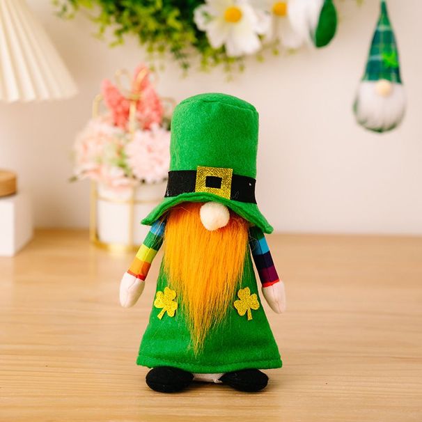 Cross-border Hit: St. Patrick's Day Irish Patron Saint Figurine Ornament, Green Leaf Festival Faceless Doll Creative_desvips.com
