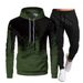 Crazy Muscle Men's Sports Casual Hooded Graffiti Print Slim Fit Fashion Simple OM Set_desvips.com