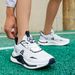 Men's Lace-Up Lightweight Mesh Breathable Comfortable All-Match Popcorn Sole Running Shoes Sport Sneakers_desvips.com