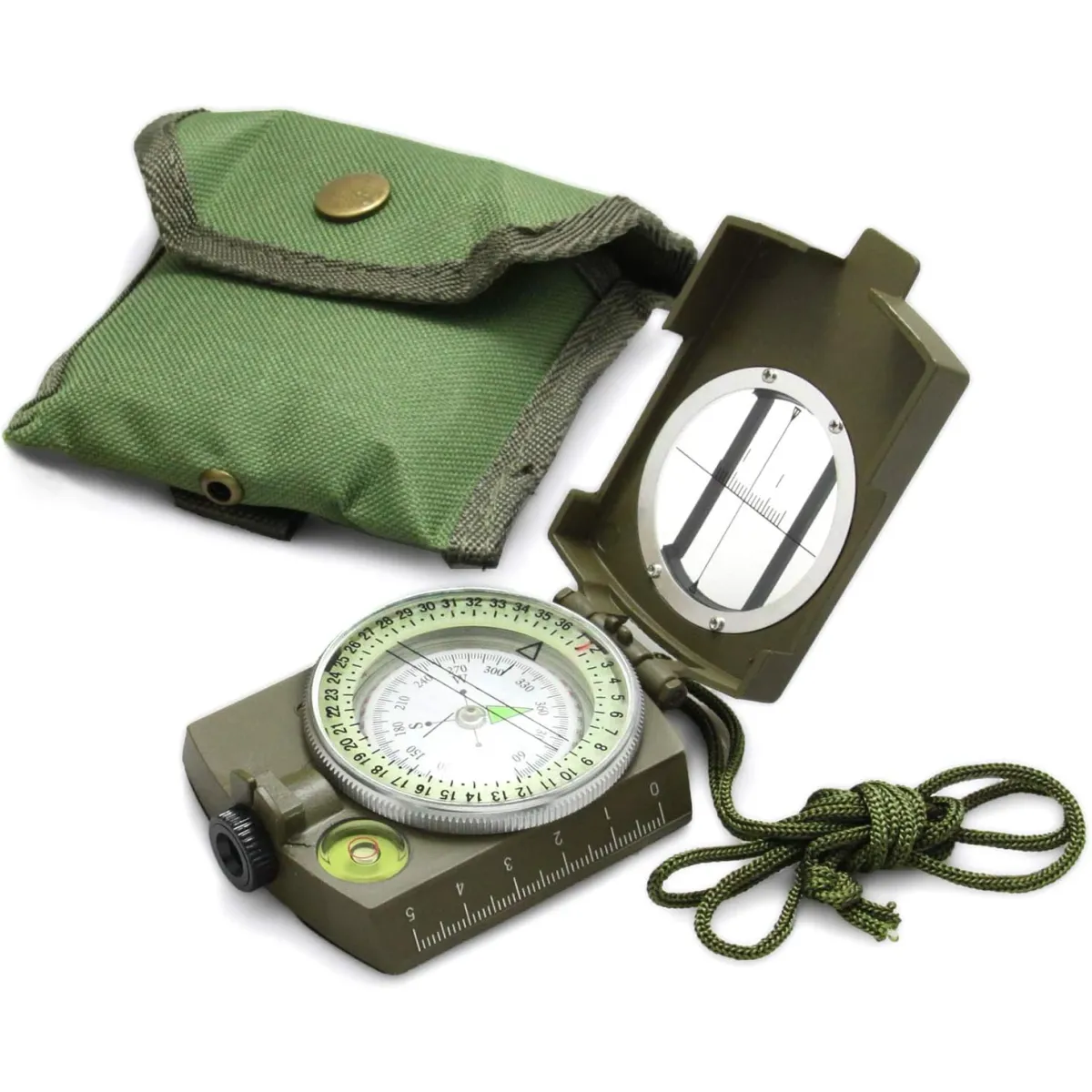 with Lanyard For Tactical Survival Military,Waterproof Impact Resistant Lensatic Sighting Compass For Hiking_desvips.com