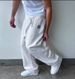 European And American Retro Street Style New Men's Embroidered Fleece-Lined Sweatpants Elastic Waist_desvips.com