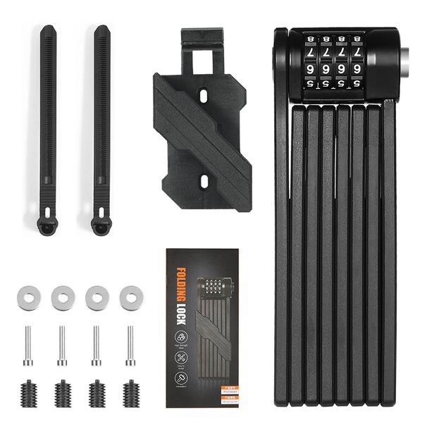 Foldable Password Bicycle Lock Alloy Steel MTB Road Bicycle Motorcycle Electric Bike Lock Safe Cycling Accessories_desvips.com