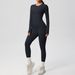 Quick-Dry Barely-There Skin-Friendly Tight-Fitting Long-Sleeve Yoga Outdoor Running Slimming Fitness Pants Sports Set_desvips.com