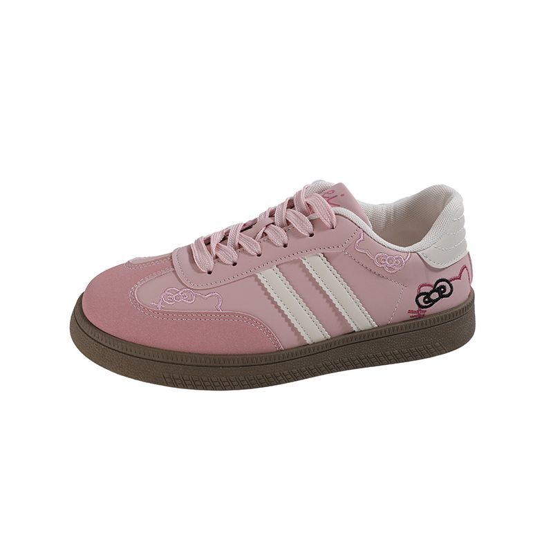 Women's Korean Style Chic White Sneakers Casual Everyday Trendy Slip-On 2025 All-season Cute Cat Embroidery Training_desvips.com