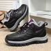Northeast Large For Women Winter Fleece-Lined Warm Mom Men Leather Surface Waterproof Non-Slip Walking Shoes Middle-Aged_desvips.com