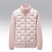 Cross-border Splicing Slim Stand-up Collar Down Cotton Clothes Autumn And Winter New Couple Men's Clothing Embroidered US Letter Simple Coat_desvips.com