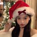 Decoration Hat Red Bowknot Women Winter Internet Celebrity Photo Year Atmosphere New Plush Christmas Costume_desvips.com