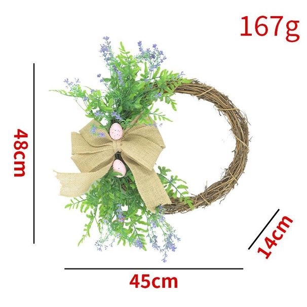 Irish Festival Wreath With Burlap Bow, Artificial Greenery Door Decoration, St. Patrick's Day Decoration_desvips.com