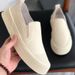 Wolf slip-on men's shoes new European fashion brand loafers really soft leather breathable lazy shoes British style white_desvips.com
