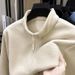 Autumn Winter Stand Collar Zipper Double-Sided Fleece Sweatshirt Korean Style Solid Color Casual Inner Layer Base Shirt_desvips.com