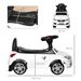 Porteur Enfants Voiture, Véhicule À Pousser Avec Coffre À Jouets, Klaxon, Phares Et Musique, 63,5 X 28 X 36 Cm, Blanc_desvips.com