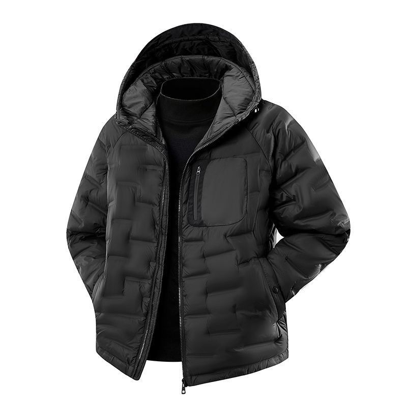 New High-End Jacket Men's Hooded White Duck Down Ultra-Lightweight Laminated Hood Fashion Unisex_desvips.com