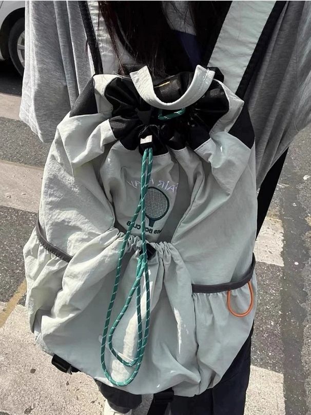 2025 Drawstring Large Capacity Outdoor Fiess Hiking Backpack College Student Men And Women Sports Travel Tennis Pack_desvips.com