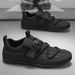 Mens Casual 2025 New Lightweight Breathable Leather Sneakers Suitable Walking Street Fashion Sports Flat Skate Shoes Man_desvips.com