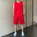 Ice Silk Vest Jersey Sleeveless T-Shirt Sports Short Sleeve Men's Quick-Dry Five-Point Shorts Summer Set Basketball_desvips.com