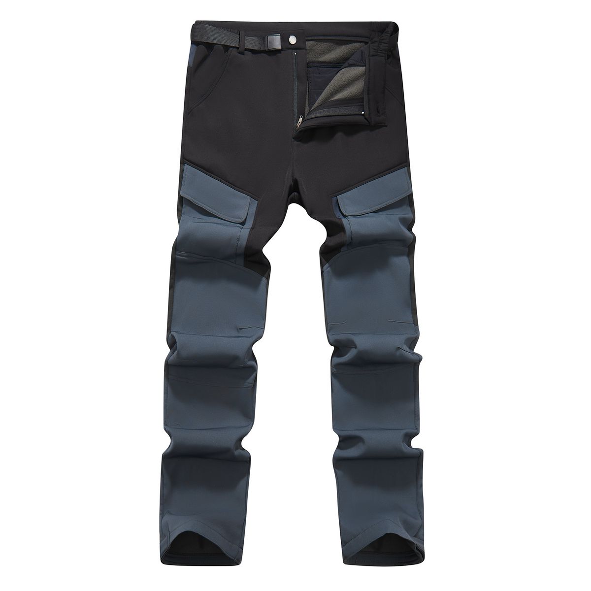 Men's Waterproof Windproof Fleece-Lined Softshell Hiking Pants With Multiple Pockets For Skiing Camping Outdoor Winter Activities_desvips.com