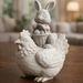 Easter-themed Cute Rabbit Holding An Egg And Riding A Chicken Ornament, Creative Desktop Decoration, Home Living Room_desvips.com