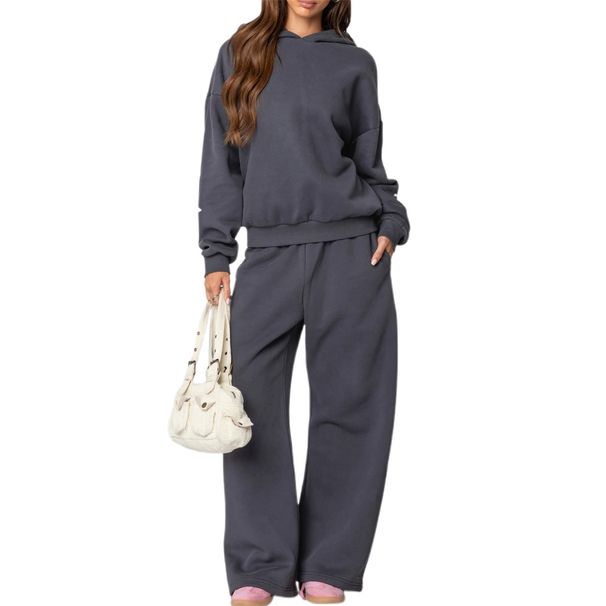 Autumn Winter New Cross-Border European American Round Neck Long Sleeve Loose Thickened Sweatshirt Women's Fashion_desvips.com