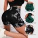Seamless Tie Dye Style High Waist Quick Dried Fitness Triple Pants Honey Peach Hip Lift Yoga Sports Tight Shorts_desvips.com