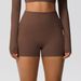 Women’s Clothing Sanded Solid Color Pocket High Waist Tight High Elastic Yoga Shorts Sports Running Fitness Three Quarter Pants Women_desvips.com
