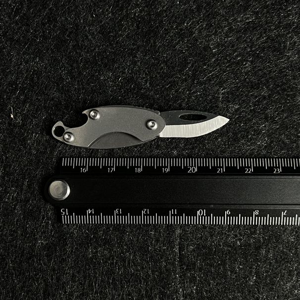 Mini Stainless Steel Folding Knife With Bottle Portable Keychain Pendant, Package Opener, Sharp_desvips.com