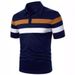 2024 Summer New Foreign Trade Cross-border Short-sleeved Men's Polo Shirt Striped Splicing Casual Clothes Short-sleeved Men's Lapel T_desvips.com