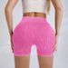 High Waisted Women's Yoga Pants European American Style Sand Washed Quick Drying Tight Fitting Ribbed Solid Color Sports Running Fitness Shorts_desvips.com