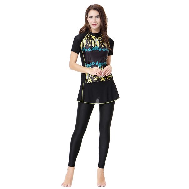 Muslim Swimwear Swimsuit Conservative Split Swimsuit Dress Women's Casual_desvips.com