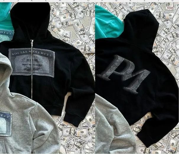0716 American Style New PI Cool Top Zipper Cardigan Jacket Sweatshirt Sportswear Casual Loose Long Sleeve_desvips.com