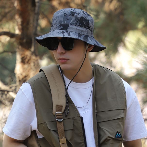 Men's Outdoor Fisherman Hat - UPF 50+ Sun Protection & Quick-Dry For Hiking/Fishing - Packable Boonie Style_desvips.com