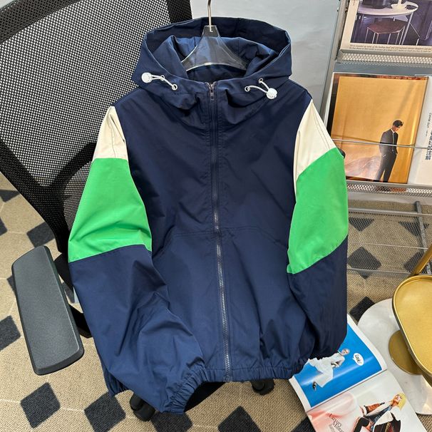 New Product 2027 Fashion Casual Sport Storm Outerwear Women/Men Polyester Long Sleeve Waterproof Patchwork Zipper Hooded Jacket_desvips.com