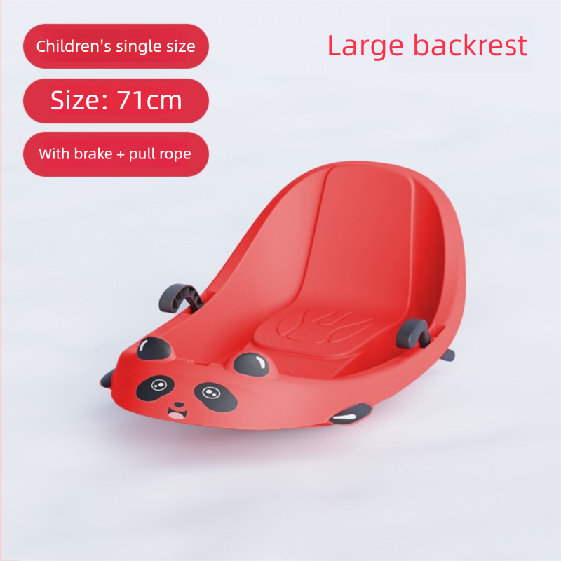 New Upgraded Snowboard Large Backrest Double Seat Board Grass Sand Sled Children's Parent-Child Ski Car_desvips.com