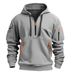 Autumn Winter Hoodie Zipper Multi-Pocket Pullover Men's Sports Casual Jacket European Size_desvips.com