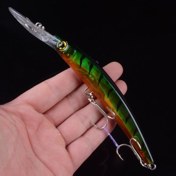 1 Pc Laser Minnow 17cm/24g Spinning Lure - Sinking Minnow With Rattling Beads And Blood Groove Hook Spinning Lure Fishing Gear_desvips.com
