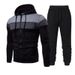 New Men's Sports Fashion Casual Winter Stitching Hooded Sweatshirt And Trousers Suit_desvips.com