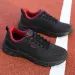 Men's Running Black PU Upper Flat Comfortable Walking Lightweight And Wide Footed Casual Sports Leather Shoes_desvips.com