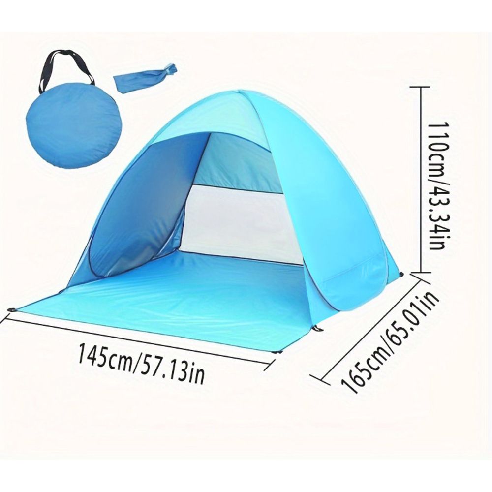Cross-Border Beach Tent In Stock Fully Automatic 2-Second Quick-Open Outdoor Simple Sunshade Beachside Leisure Canopy_desvips.com