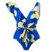 New One-piece Triangle Swimsuit For Women With Floral Slimming Chiffon Long Skirt Beach Bikini_desvips.com